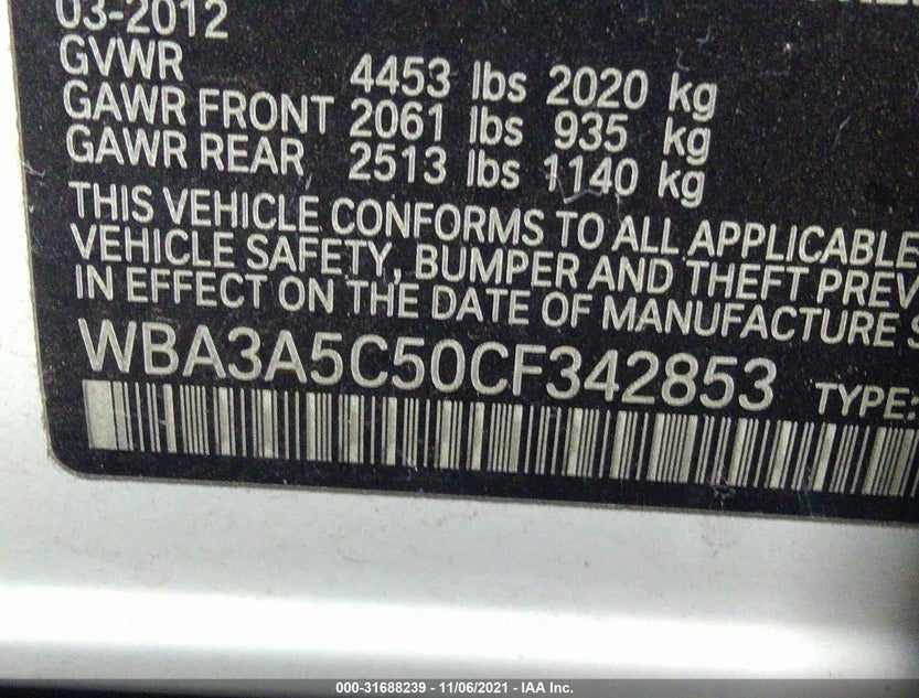 WBA3A5C50CF342853