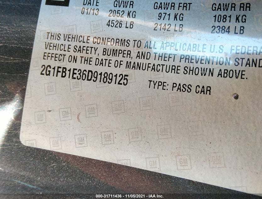 2G1FB1E36D9189125