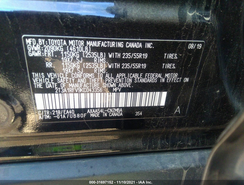 2T3A1RFV9KC043356
