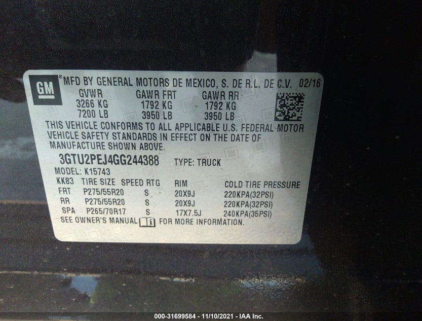 3GTU2PEJ4GG244388