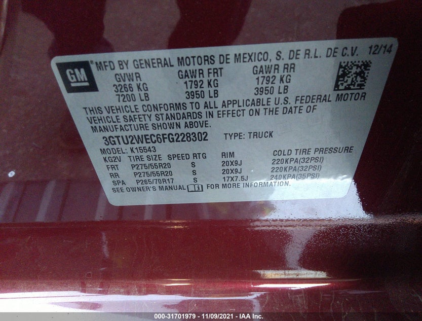3GTU2WEC6FG228302