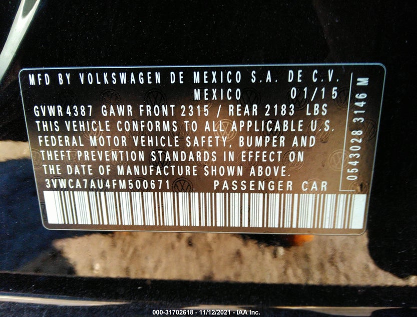 3VWCA7AU4FM500671