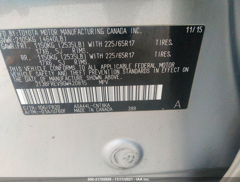 2T3BFREV9GW420815
