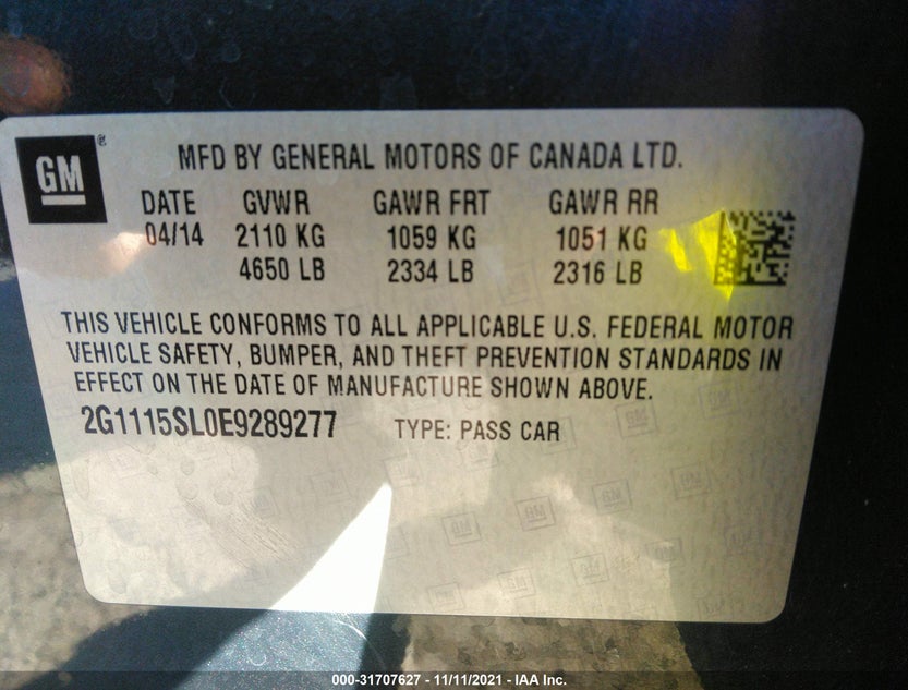 2G1115SL0E9289277