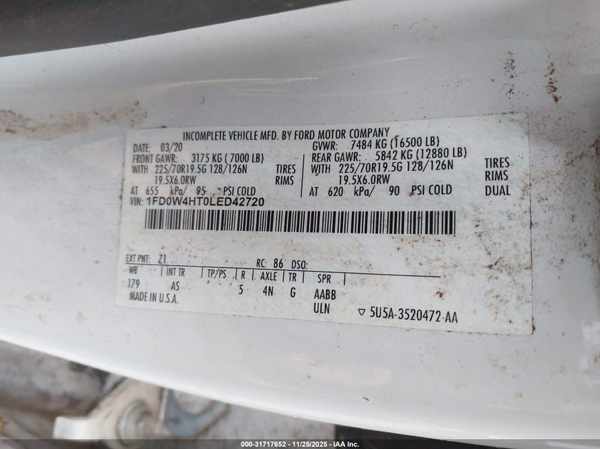1FD0W4HT0LED42720 2020 FORD F450 photo no. 9
