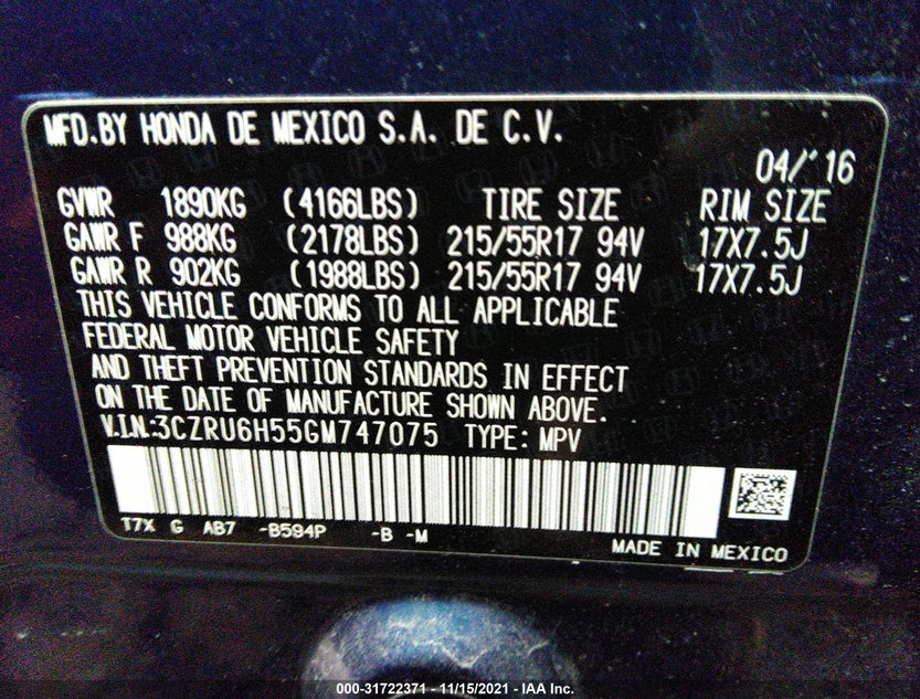 3CZRU6H55GM747075