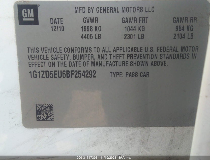 1G1ZD5EU6BF254292