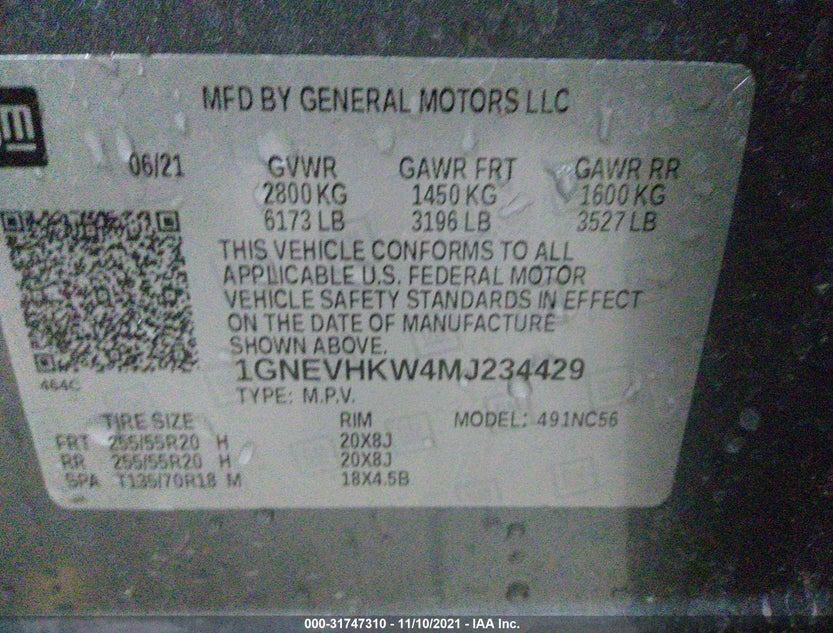 1GNEVHKW4MJ234429