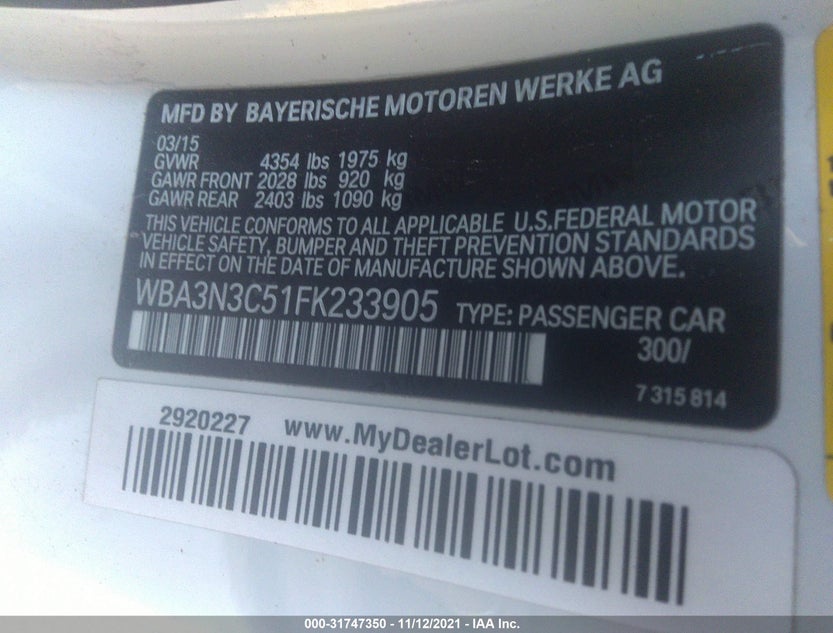 WBA3N3C51FK233905