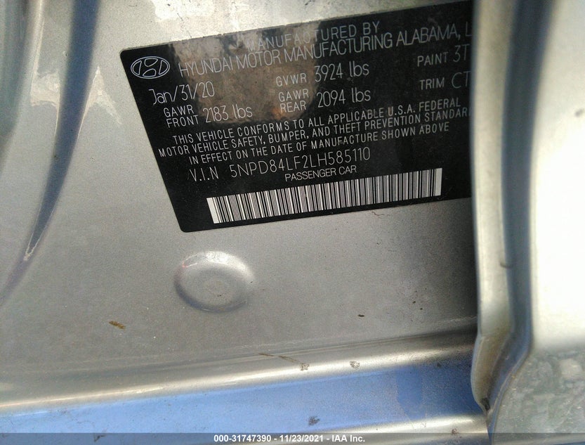 5NPD84LF2LH585110