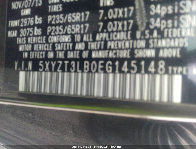 5XYZT3LB0EG145148