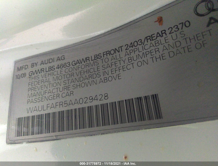 WAULFAFR5AA029428