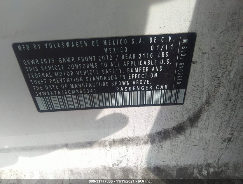 3VW2K7AJ6CM363341