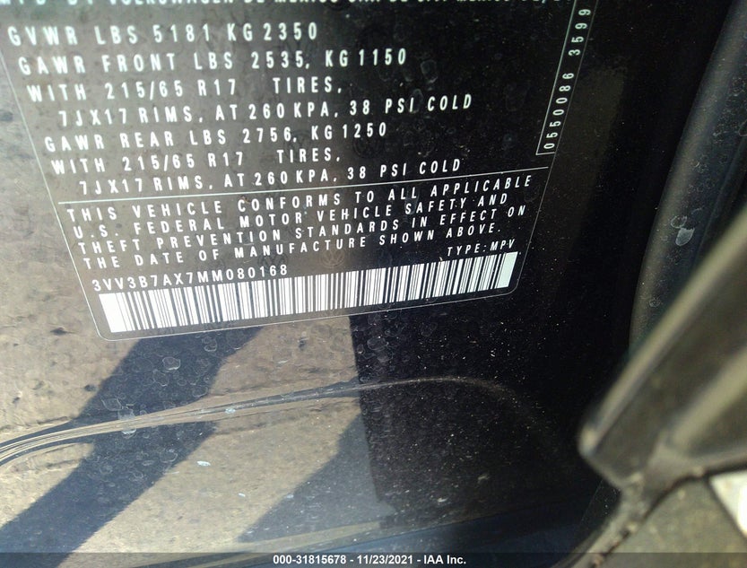 3VV3B7AX7MM080168