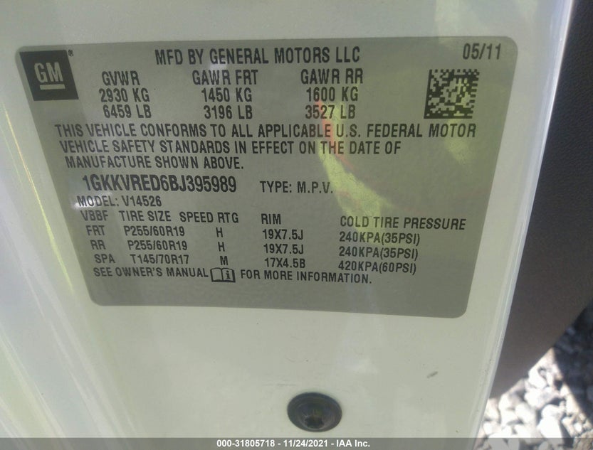 1GKKVRED6BJ395989