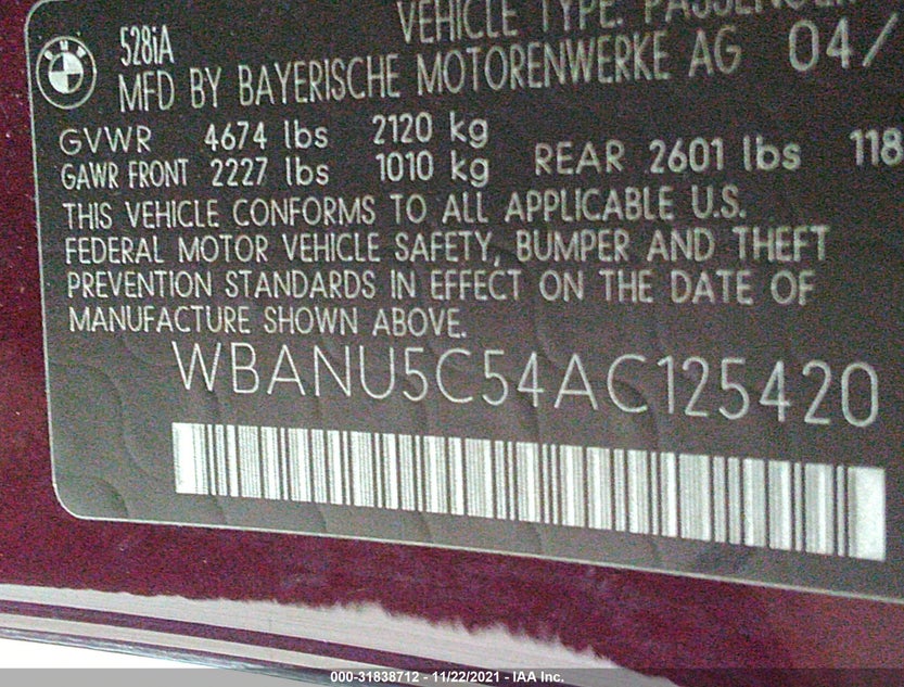 WBANU5C54AC125420