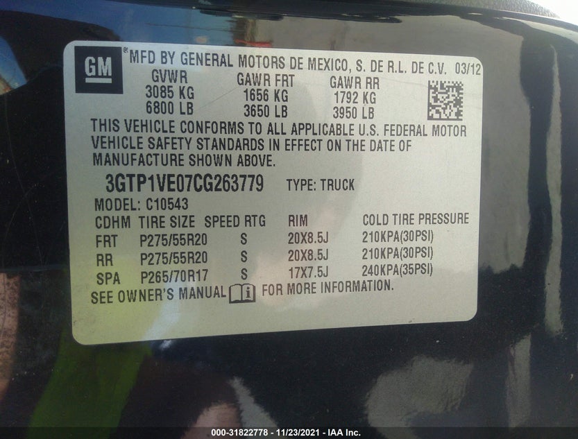 3GTP1VE07CG263779