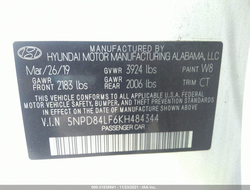 5NPD84LF6KH484344