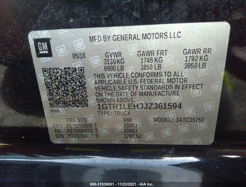 1GTR1LEH3JZ361594