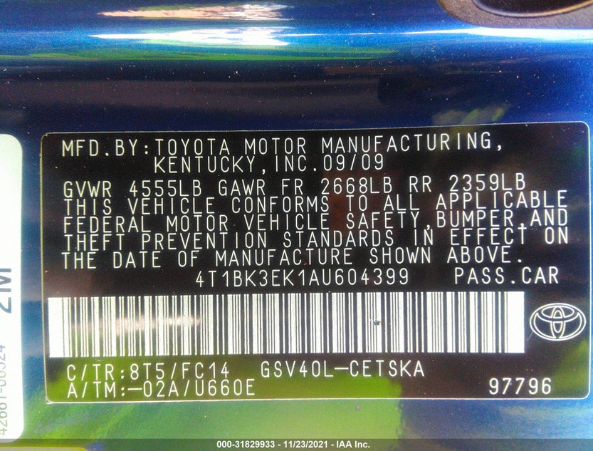 4T1BK3EK1AU604399