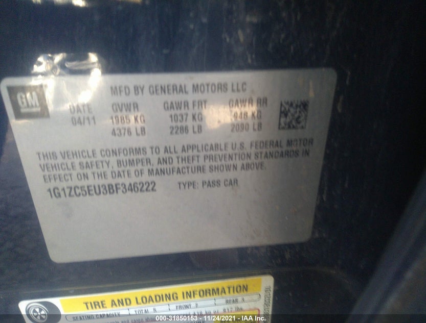 1G1ZC5EU3BF346222