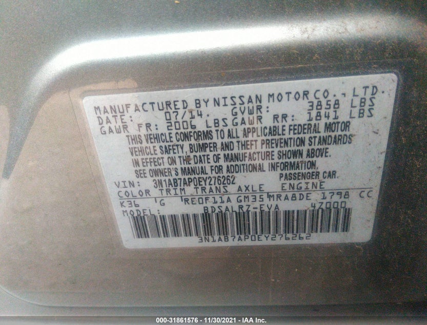 3N1AB7AP0EY276262