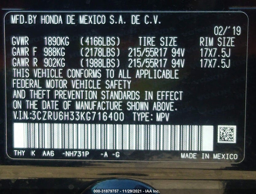 3CZRU6H33KG716400