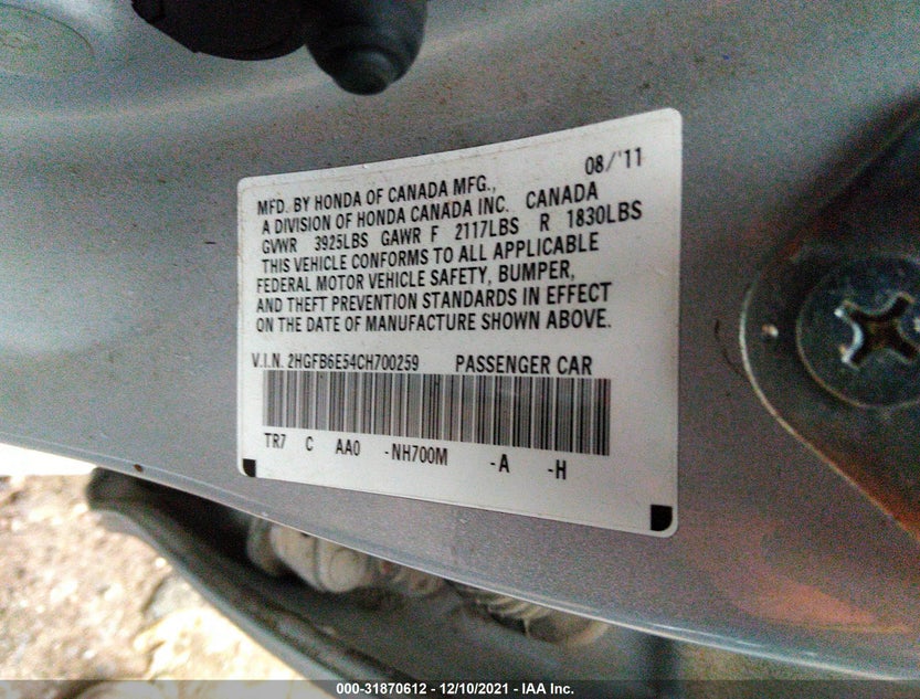 2HGFB6E54CH700259