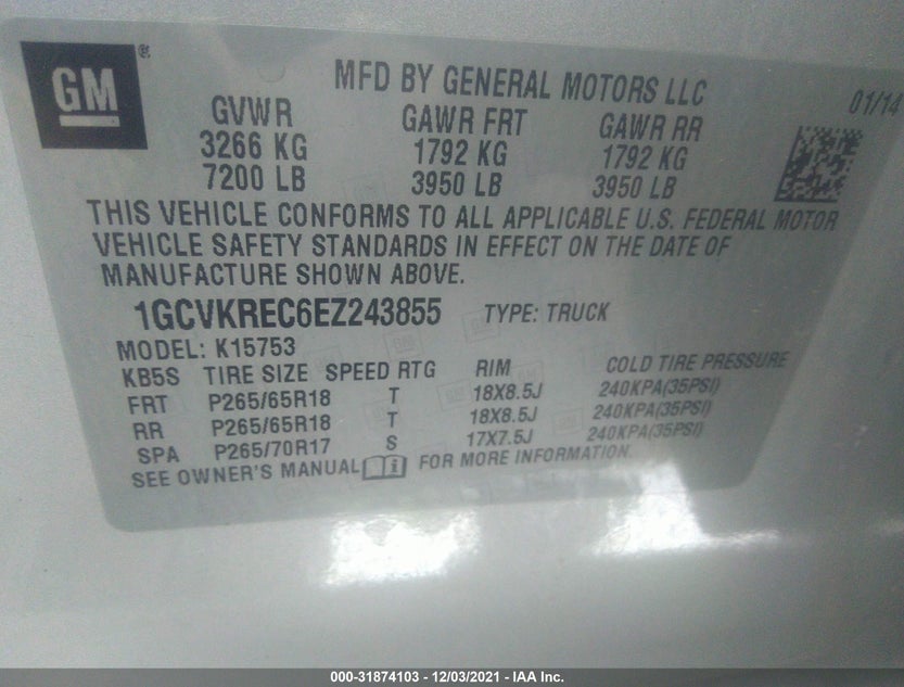 1GCVKREC6EZ243855