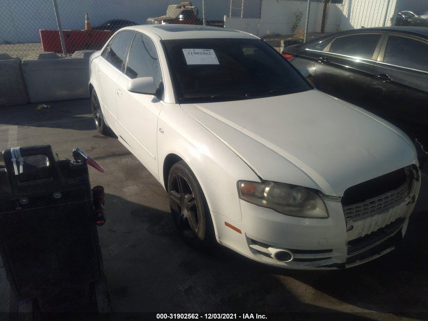 2006 Audi A4 2.0T white sedan gasoline WAUAF78E76A105551 photo #1