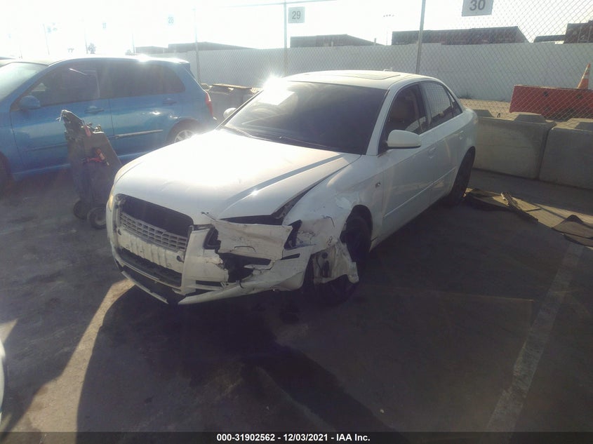 2006 Audi A4 2.0T white sedan gasoline WAUAF78E76A105551 photo #3