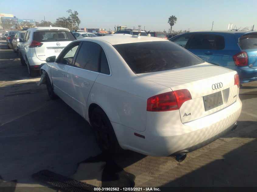 2006 Audi A4 2.0T white sedan gasoline WAUAF78E76A105551 photo #4