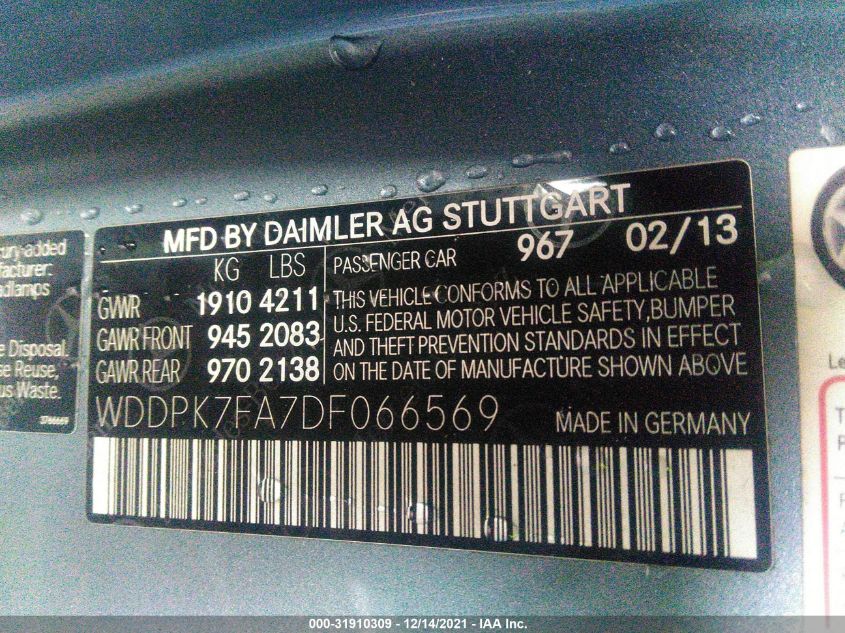 VIN WDDPK7FA7DF066569 2013 Mercedes-Benz SLK-Class,... no.9