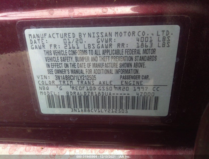 3N1AB8CV1LY212505