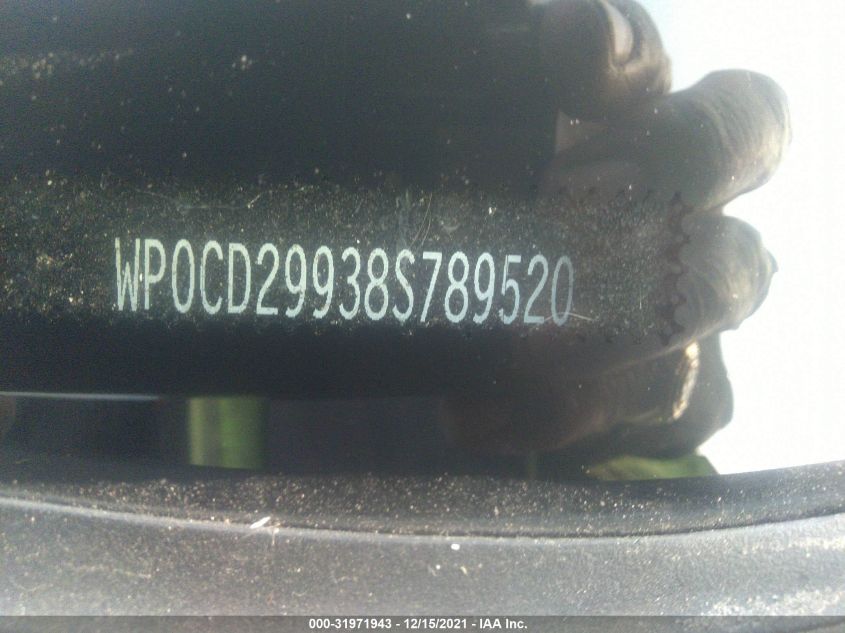 2008 Porsche 911 Turbo VIN: WP0CD29938S789520 Lot: 31971943