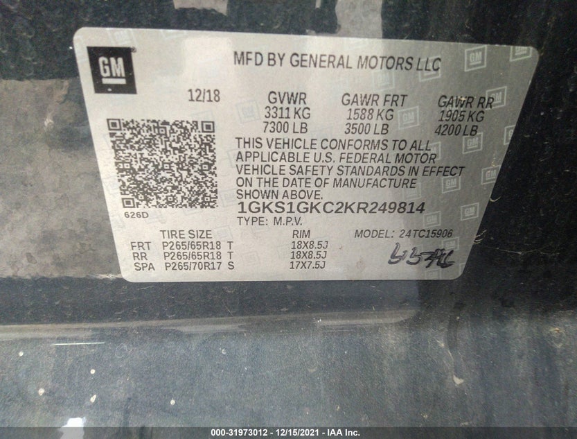 1GKS1GKC2KR249814