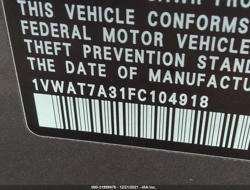 1VWAT7A31FC104918