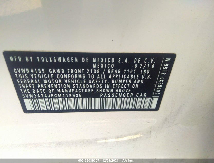 3VW267AJ6GM419935