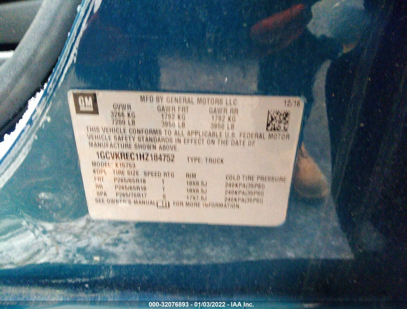 1GCVKREC1HZ184752