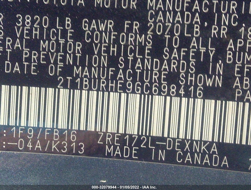 2T1BURHE9GC698416