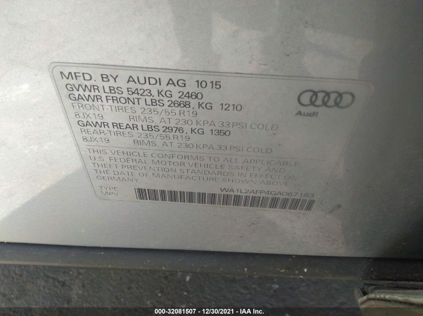 VIN WA1L2AFP4GA067183 2016 Audi Q5, 2.0T Premium no.9