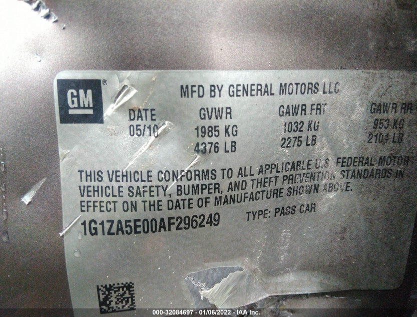 1G1ZA5E00AF296249