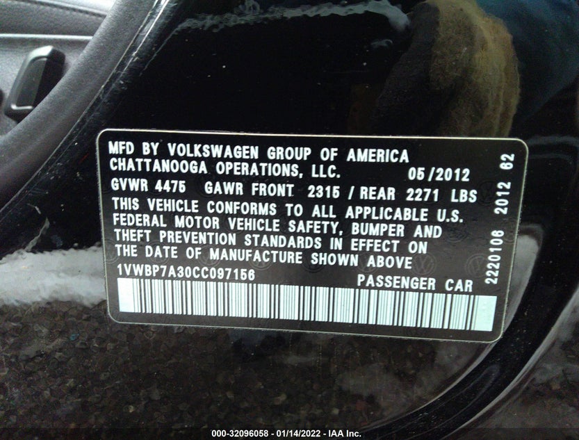 1VWBP7A30CC097156