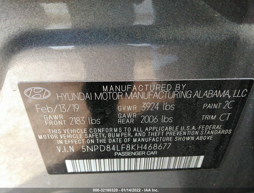 5NPD84LF8KH468677