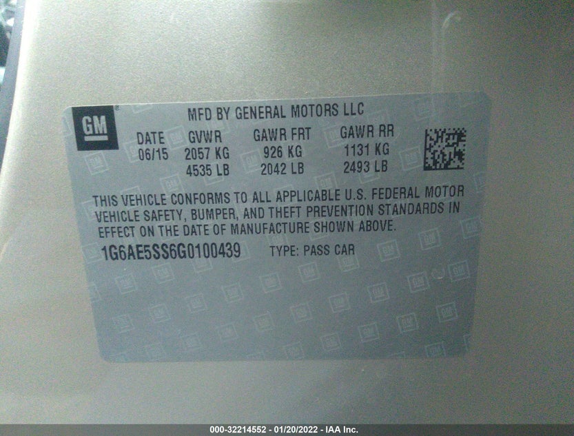 1G6AE5SS6G0100439