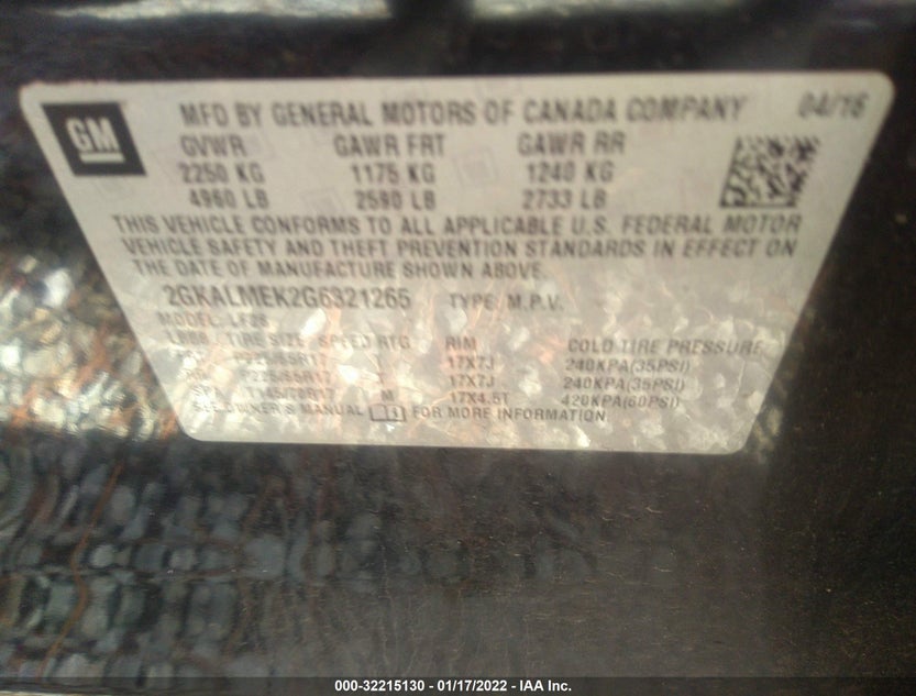2GKALMEK2G6321265