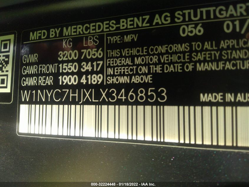 VIN W1NYC7HJXLX346853 2020 Mercedes-Benz G-Class, A... no.9