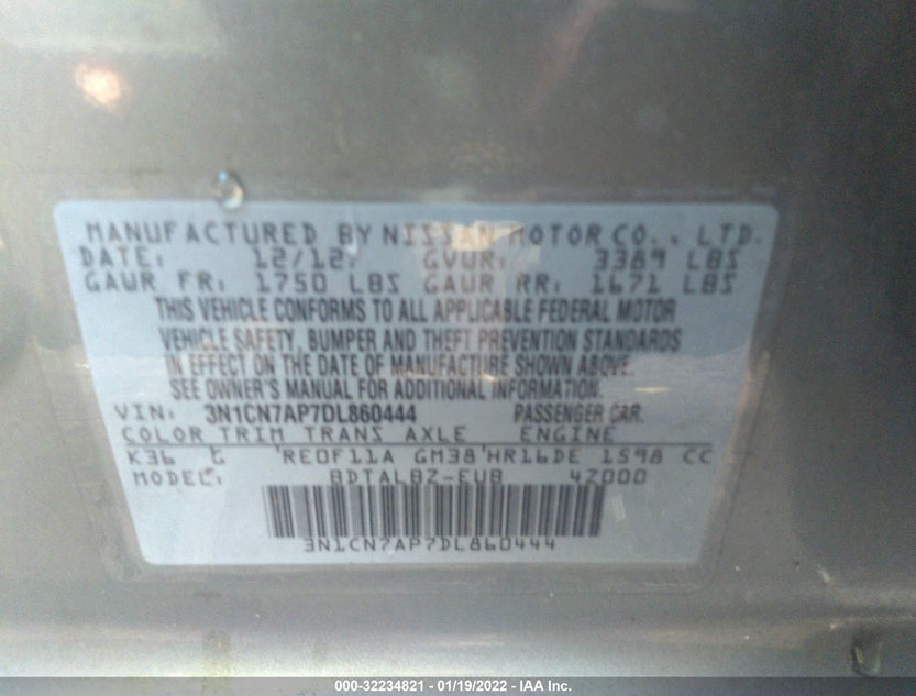 3N1CN7AP7DL860444