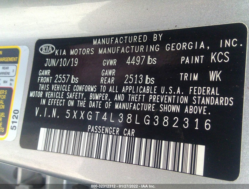 5XXGT4L38LG382316