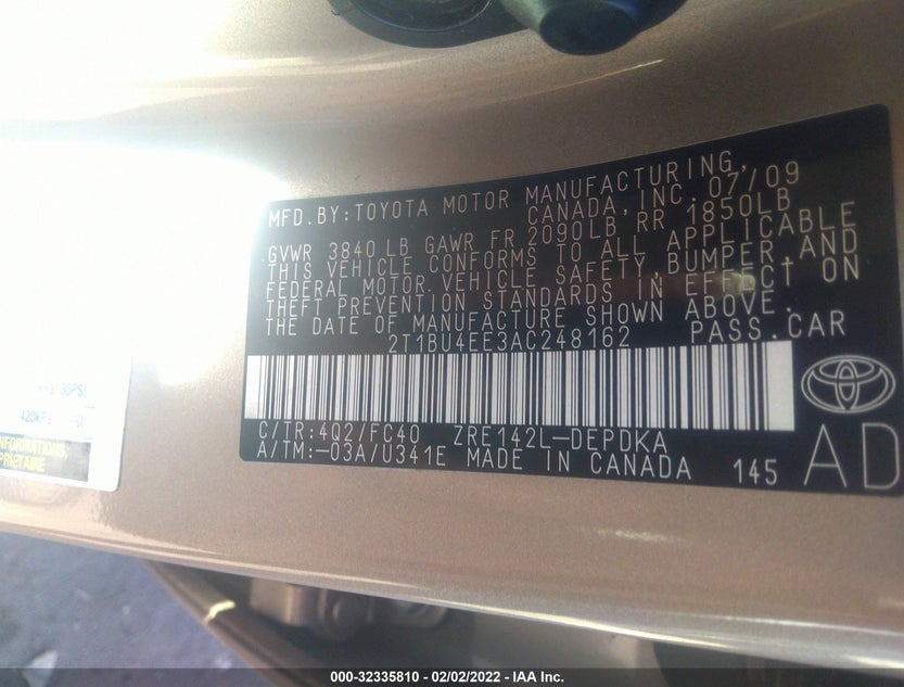2T1BU4EE3AC248162